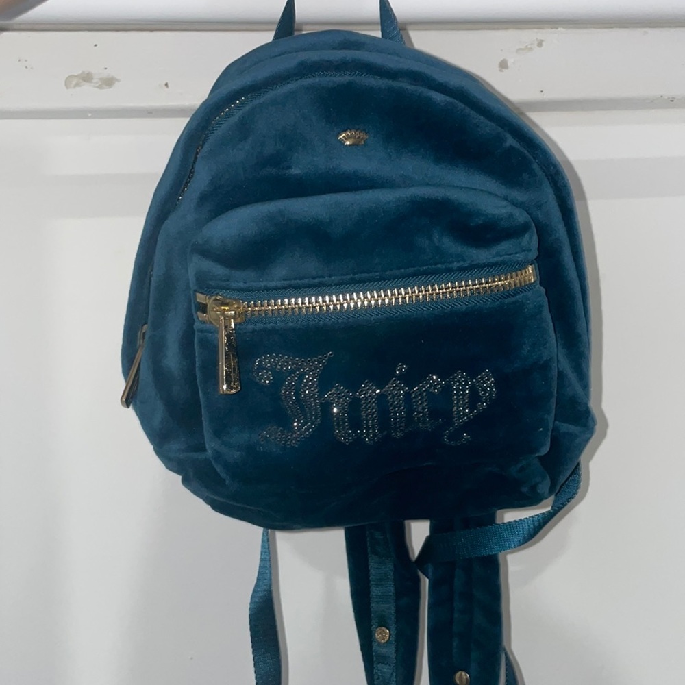 Small velour backpack for women